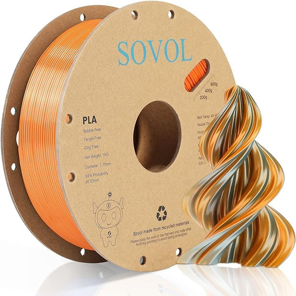 Sovol - Silk Dual Color Orange / Acid Blue PLA 1kg Roll